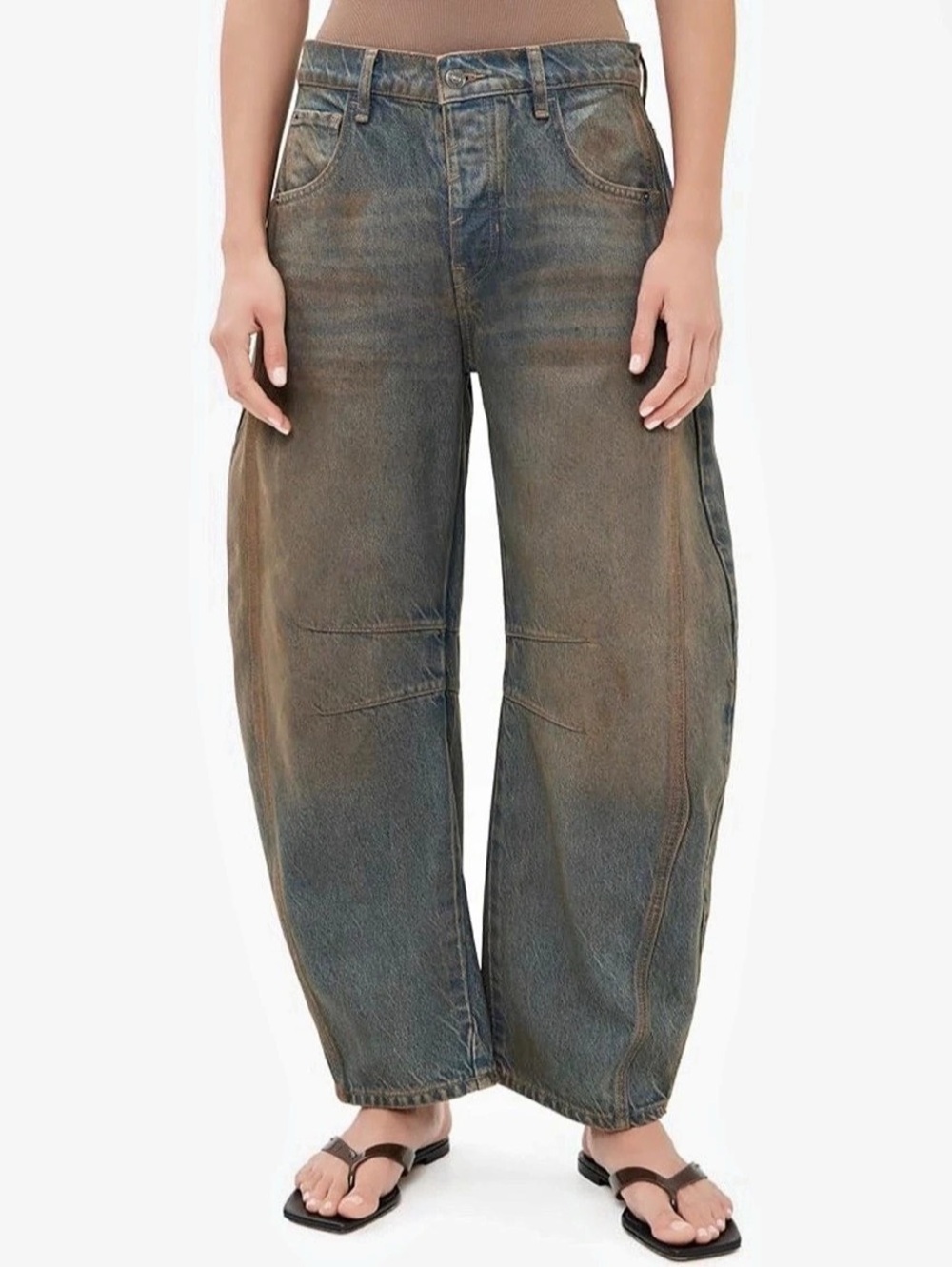 Free People Women's Good Luck Mid Rise Barrel Jeans